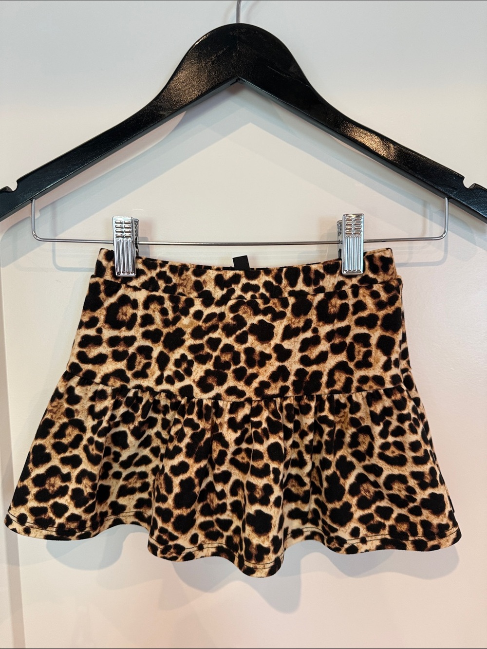 Girls' Leopard Print Flared Skirt - Black & Brown